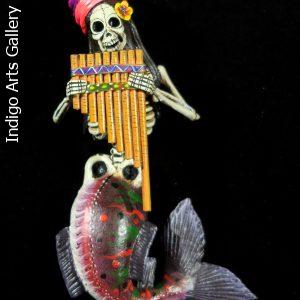 Pan-piper Sirena de Muertos - Retablo Figure