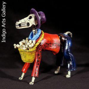 Calavera Bone-seller Dog - Retablo Figure