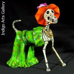 La Catrina Dog - Retablo Figure