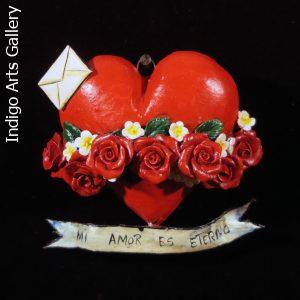 "Mi Amor Es Eterno" Retablo Heart Ornament