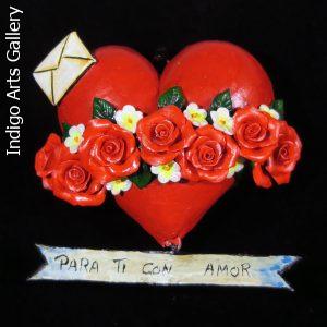 "Para Ti con Amor" (With love for you) Retablo Heart Ornament