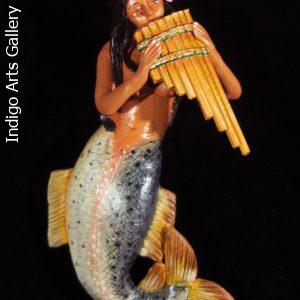 La Sirena with Panpipes - Retablo Ornament