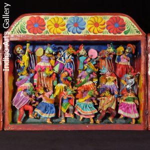 Masked Carnaval Musicians (Fiesta) - Retablo