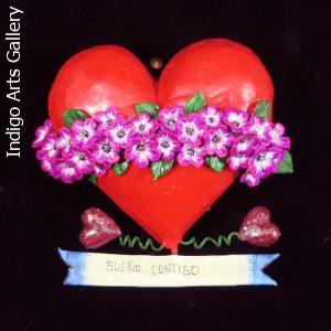 "Sueno Contigo" Retablo Heart Ornament