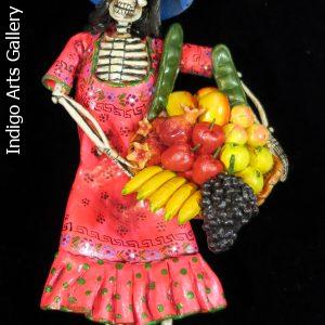 Calavera Fruit-seller - retablo figure