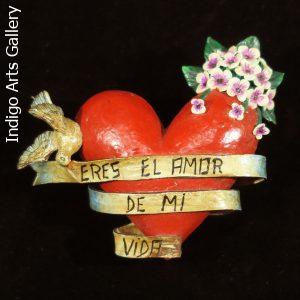 "Eres el Amor de mi Vida" (You are the love of my life) Retablo Heart Ornament