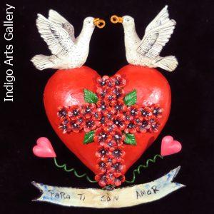 "Para Ti con Amor" (For you with love) Retablo Heart Ornament