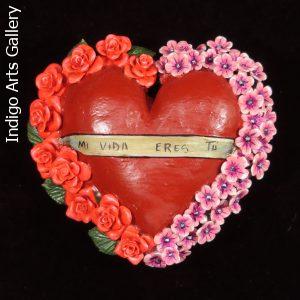 "Mi Vida Eres Tu" (You are my life) - Retablo Heart Ornament