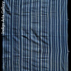 Indigo strip-weave cotton cloth