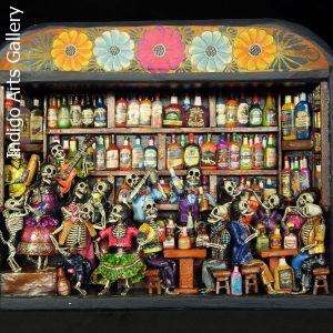 Cantina de los Muertos (Cantina of the Dead) Retablo (version 7)