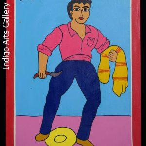 El Valiente - Loteria Card Painting