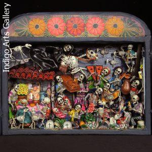 Party in the Cemetery - Day of the Dead Retablo (Version 21)