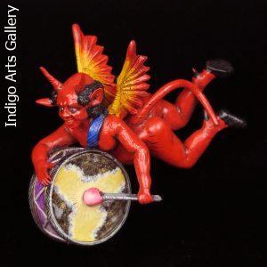 Diablo Drummer - Retablo Sculpture