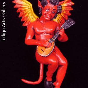 Diablo with Mandolin - Retablo Sculpture