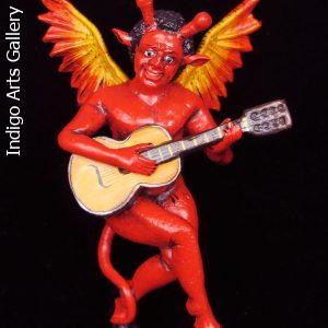 Diablo with Guitar - Retablo Sculpture