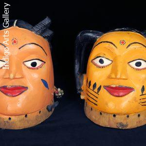 Pair of Fon Gelede Masks from Benin