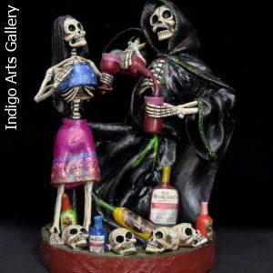 The Grim Reaper's Party in the Cemetery - Calavera Sculpture