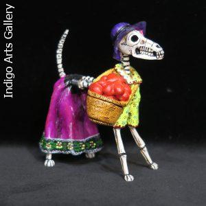 Calavera Valentine Dog - Retablo Figure