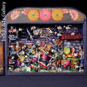 Party in the Cemetery - Day of the Dead Retablo (Version 22)