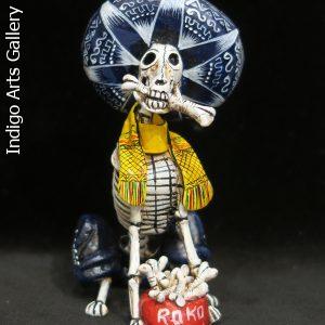 Calavera Mariachi Dog - Retablo Figure