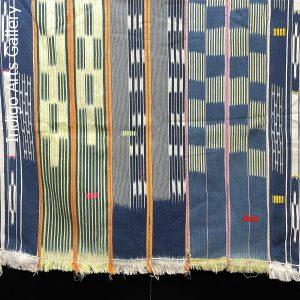 Baule Indigo ikat strip-weave cotton fabric