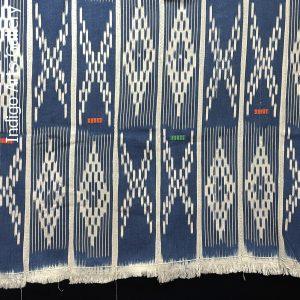 Baule Indigo ikat strip-weave cotton fabric