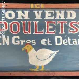 ICI ON VEND POULETS - Two-sided Haitian Signboard