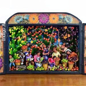 Prickly Pear Cactus Harvest retablo