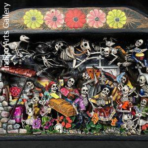 Party in the Cemetery - Day of the Dead Retablo (Version 23)