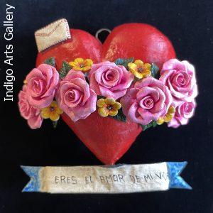 "Eres el Amor de mi Vida" - Retablo Heart Ornament