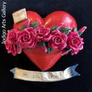 "Mi Dulce Amor" - Retablo Heart Ornament