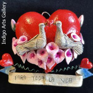 "Mi Dulce Amor" - Retablo Heart Ornament