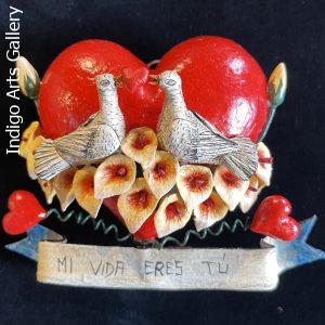 "Mi Vida Eres Tu" - Retablo Heart Ornament