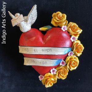 "Eres el Amor de mi Vida" Retablo Heart Ornament