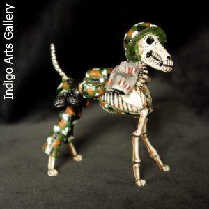 Calavera Commando Dog - Retablo Figure