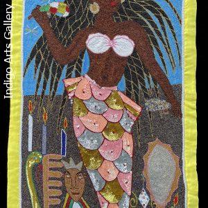 Mambo La Sirene - Beaded Vodou Flag