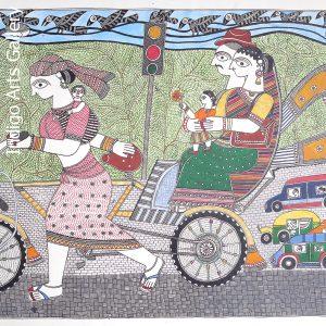 Family in a Rickshaw