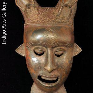 Bronze Ekpwe Society Mask from Cameroon