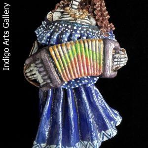 Accordionista of the Dead - retablo sculpture