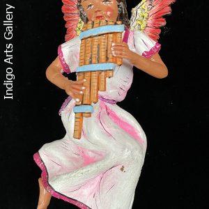 Angel with pan-pipes - retablo figure