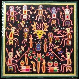 Pilgrimage to Real Catorce (Wirikuta) - Nierika Yarn Painting